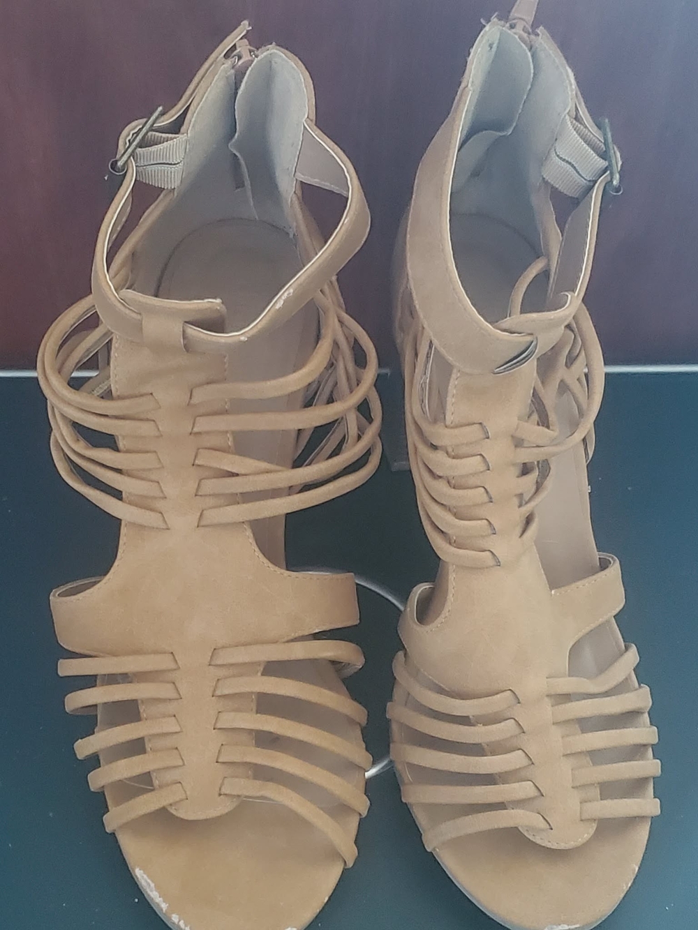 Charlotte Russe Tan Strappy Gladiator Sandals